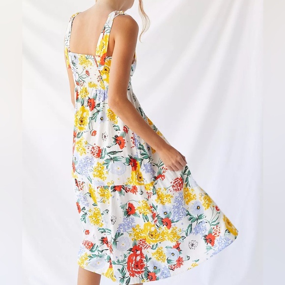 Urban Outfitters Colorful Floral Midi Dress - Picture 9 of 10